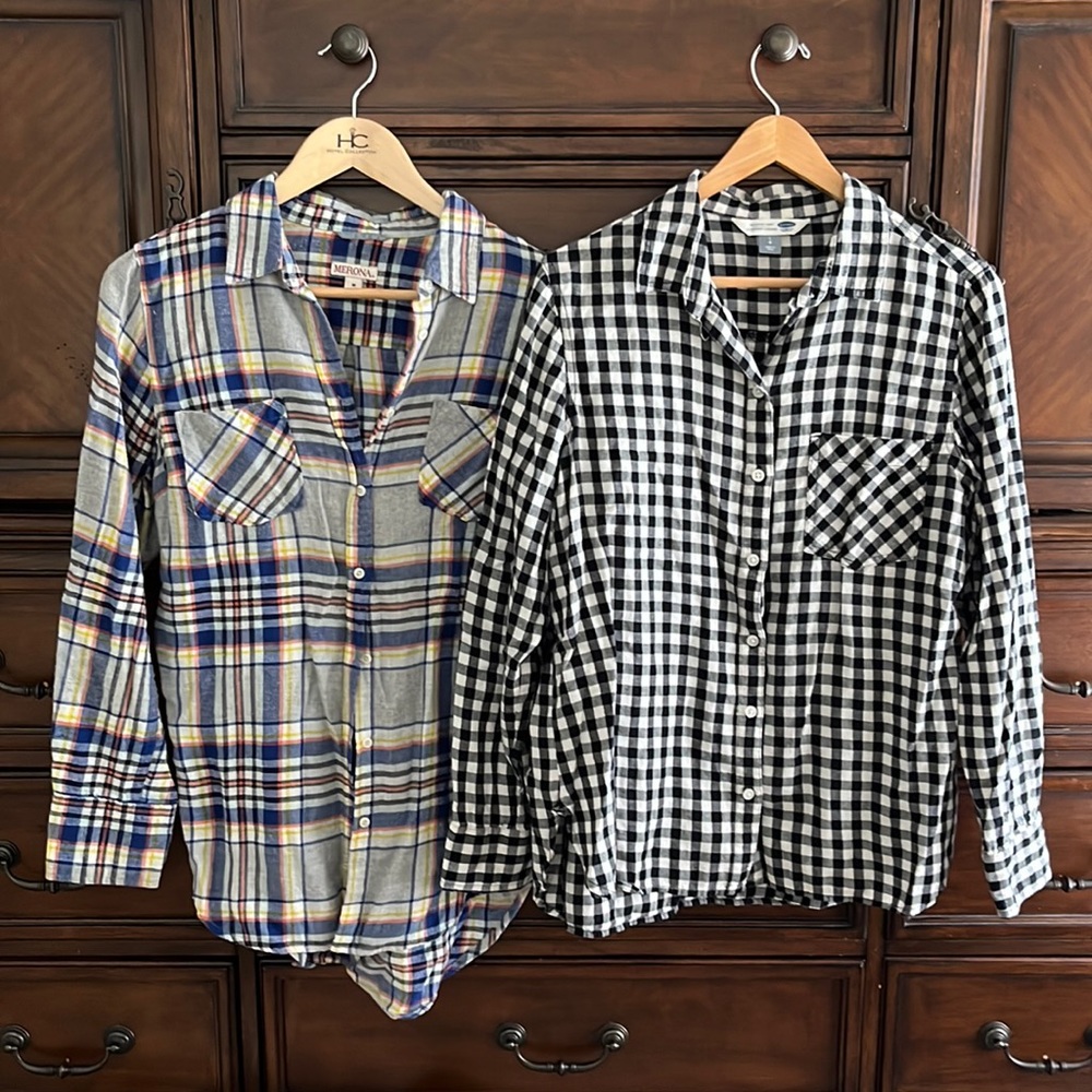 Lot of 2 flannel shirts - Merona and Old Navy